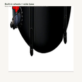 Built-in wheels and reinforced wide base on Loavara portable rain barrel — stable on real yards