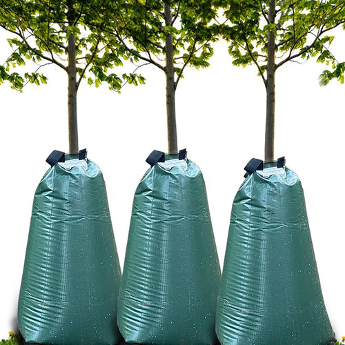 20-gallon slow-release tree watering bag — green PVC drip irrigation bag, image 2